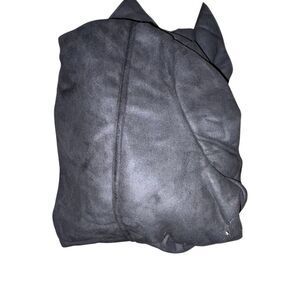 Denim & Co. Woman’s 3X Faux Suede Cascade Front Jacket Black with Sherpa Lining